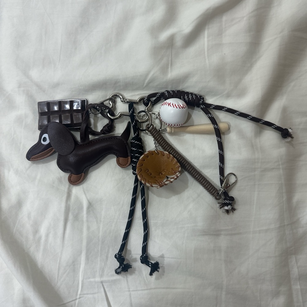 Men's Black and Brown Keychain Accessory